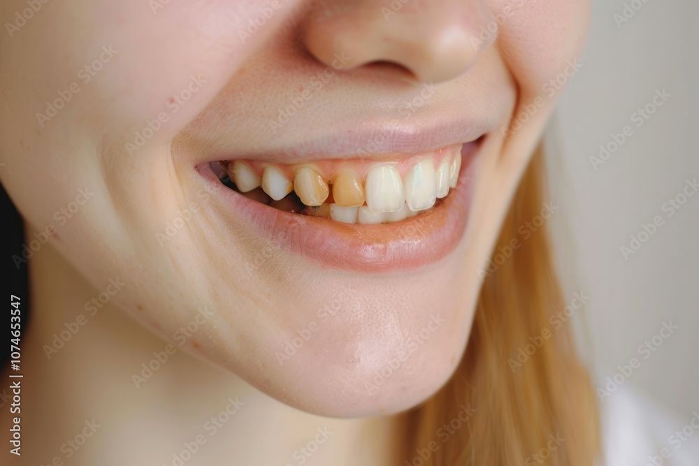 Teeth before and after whitening. Dental care concept. Neural network ai generated art Teeth before and after whitening. Dental care concept. Neural network ai generated art