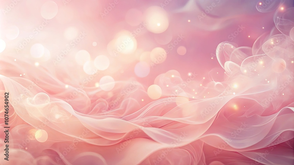 Abstract Delicate Pink and White Swirling Fabric with Soft Glow and Shimmering Bokeh Abstract Delicate Pink and White Swirling Fabric with Soft Glow and Shimmering Bokeh