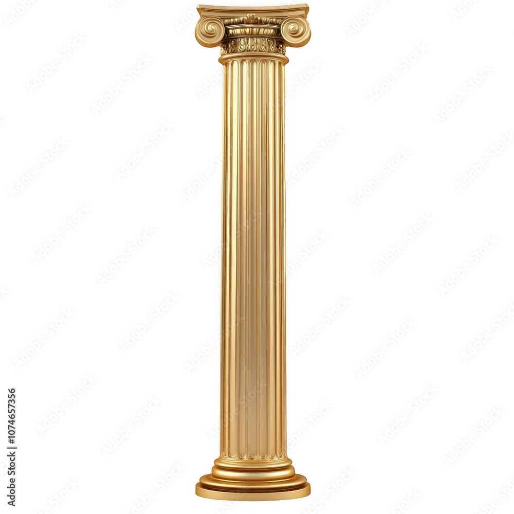 Ornate Golden Ionic Column - Architectural Grandeur and Elegance Ornate Golden Ionic Column - Architectural Grandeur and Elegance
