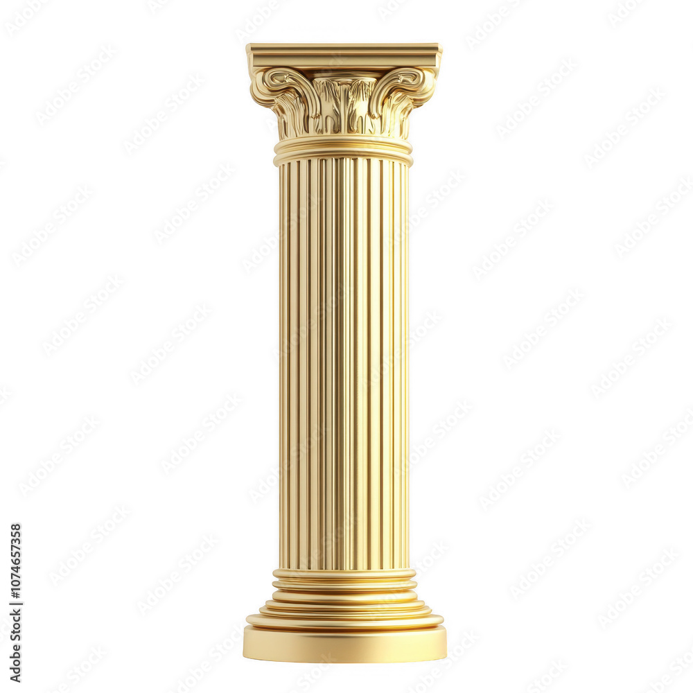 Fototapeta premium Majestic Golden Ionic Column: A Timeless Architectural Masterpiece