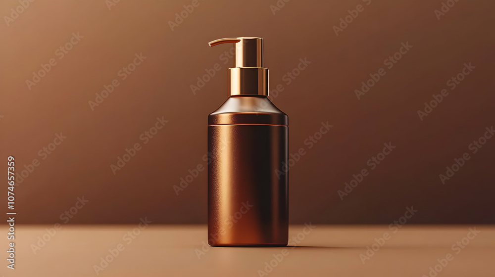 Naklejka premium Golden Cosmetic Bottle 3D Render