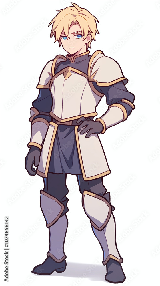 Fantasy Knight Illustration: Young Warrior in Armor Fantasy Knight Illustration: Young Warrior in Armor