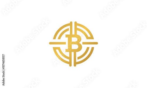 Blockchain logo, logo for blockchain technology, cryptocurrency, bitcoin, mining logo