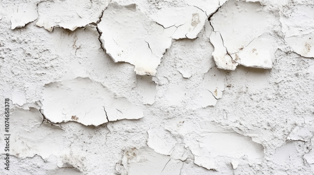 White wall with cracks and peeling paint. White wall with cracks and peeling paint.