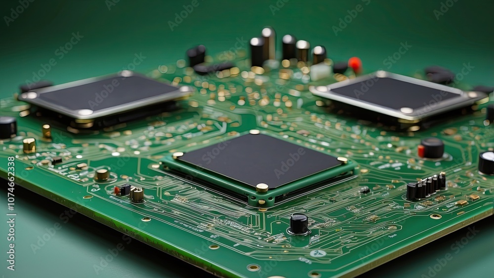 Platform and Background of a Green Circuit Board- Platform and Background of a Green Circuit Board-