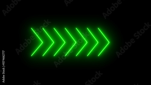 Neon Right arrow icon illustration. neon glowing direction arrow icon.