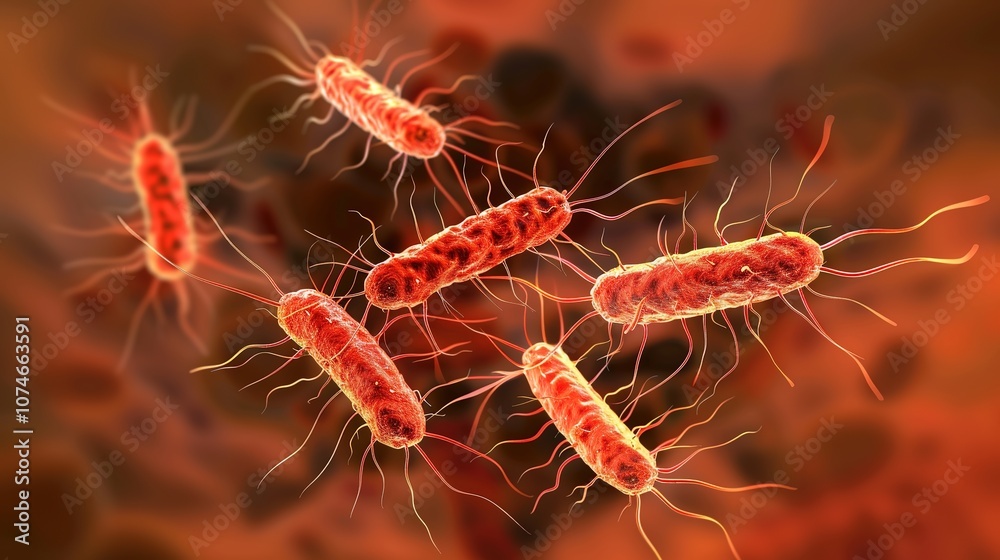 Fototapeta premium Close-up of colorful bacterial colonies in a petri dish, symbolizing gut bacteria, on a clean laboratory bench. Scientific focus on microbiology and health research.