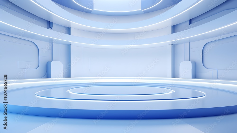 3d rendering of white and blue abstract geometric background. Scene for advertising, technology, showcase, banner, game, sport, cosmetic, business, metaverse. Sci-Fi Illustration. Product display 3d rendering of white and blue abstract geometric background. Scene for advertising, technology, showcase, banner, game, sport, cosmetic, business, metaverse. Sci-Fi Illustration. Product display