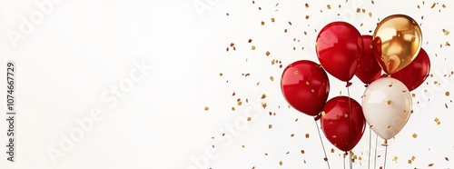 Festive Balloons with Gold and Red Glamour