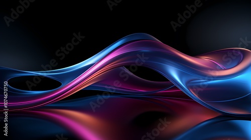 digital technology black and blue purple gradient curve poster background