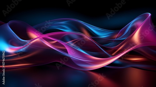 digital technology black and blue purple gradient curve poster background