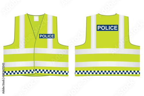 Police safety vest. vector illustration