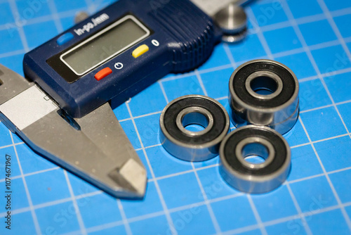 Vernier Calipers with 3 608 2RS ball bearing for mechanical fit. Bearing fit ISO
286 and JIS B 0401 checking dimensions for mechanical designs 