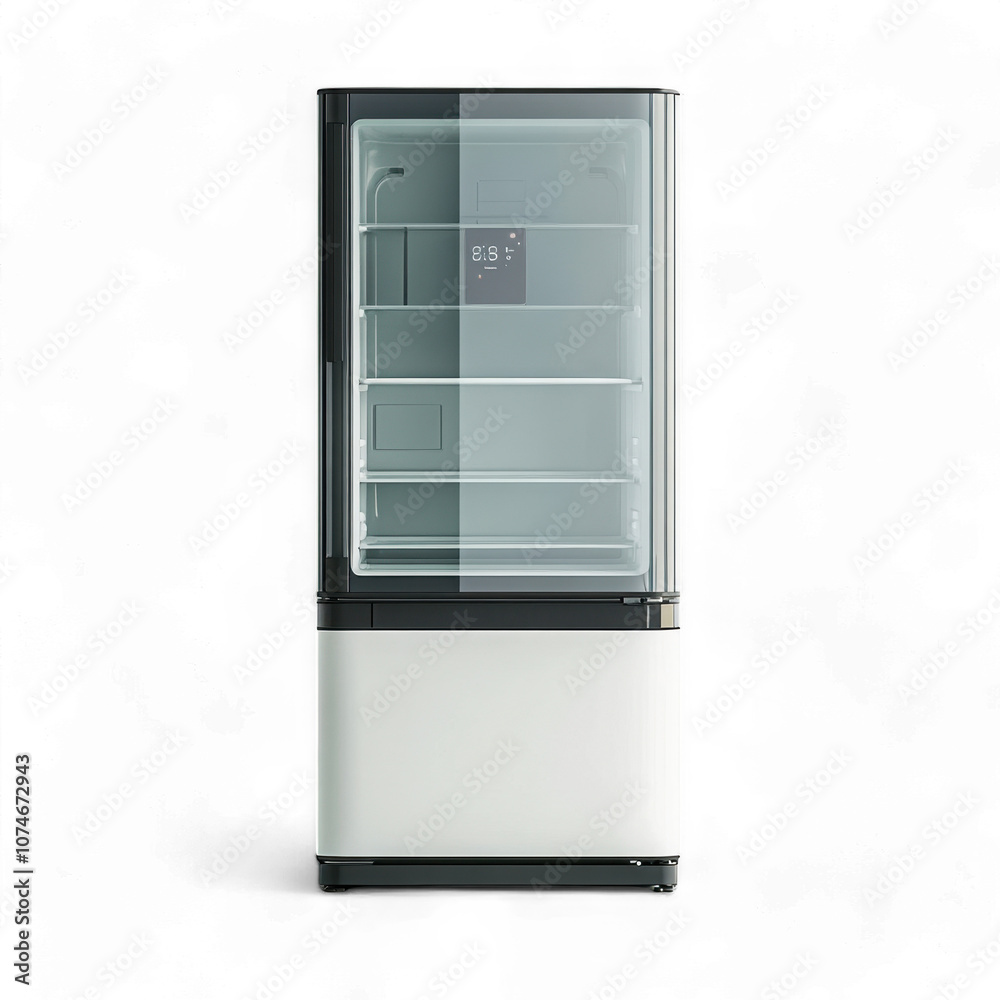 Modern Glass and Steel Refrigerator with Sleek Minimalist Design Modern Glass and Steel Refrigerator with Sleek Minimalist Design