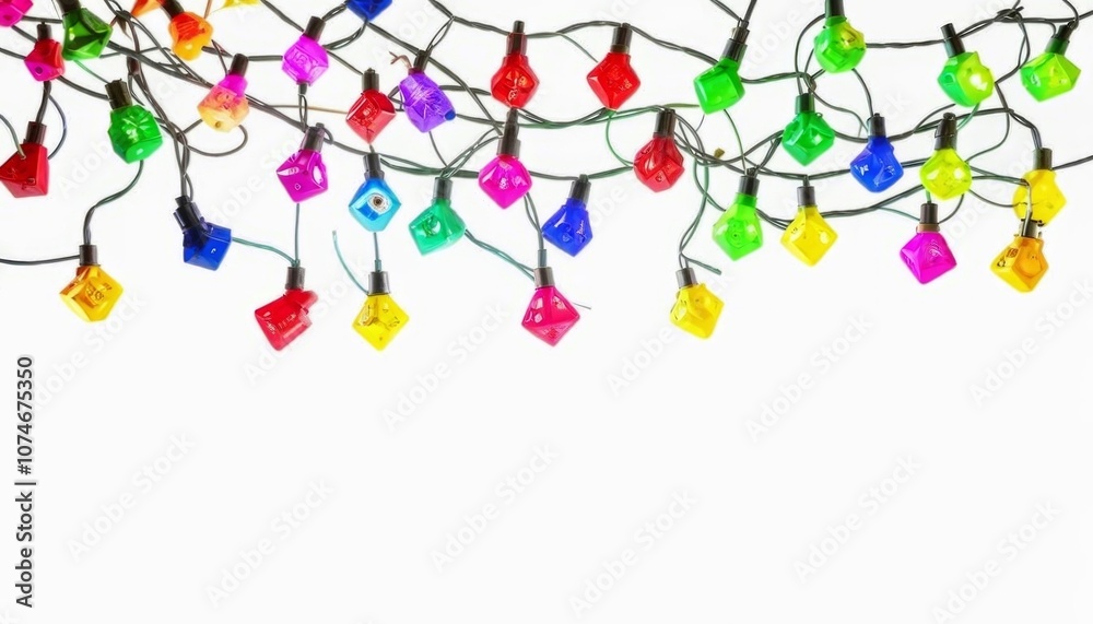 Colorful Christmas lights, tangled and isolated, on a white background. AI generated.
Colorful Christmas lights, tangled and isolated, on a white background. AI generated.