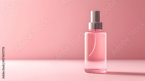 Clear Spray Bottle Product Mockup on Pink Background