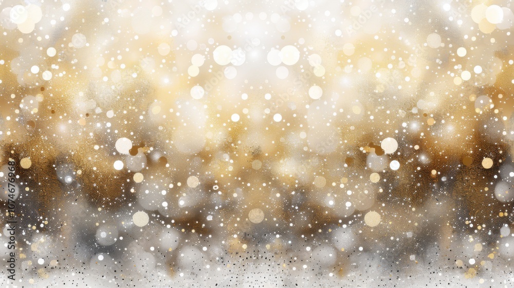 Obraz premium Christmas decorating backgrounds illuminate with gold glittering accents, creating an abstract glow light texture. The shimmering ornaments and festive lights capture the essence of the holiday season
