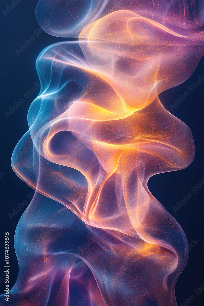 Vertical abstract background with liquid glowing smoke texture on dark background. Vertical digital wallpaper Vertical abstract background with liquid glowing smoke texture on dark background. Vertical digital wallpaper