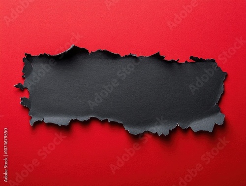 Wallpaper Mural Leaf paper in a crumpled shape on top of a red surface. The background is solid black, highlighting the textured leaf paper with its natural grain. Torontodigital.ca