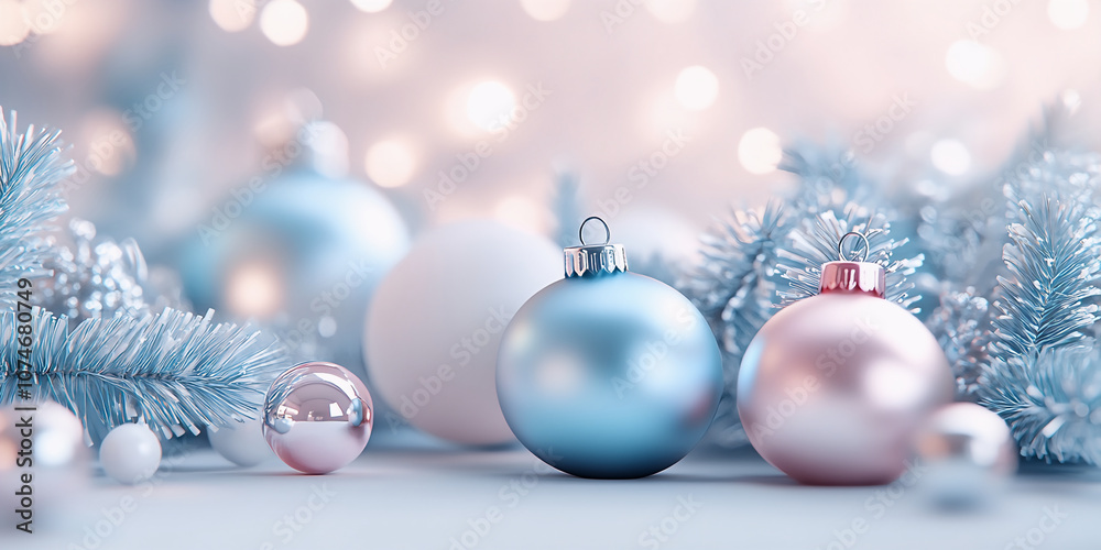 Christmas background in 3d style on pastel colors Christmas background in 3d style on pastel colors