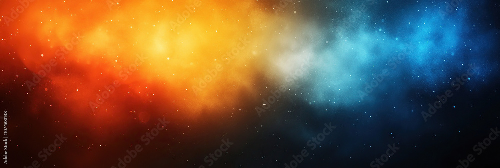Naklejka premium Orange and blue gradients in abstract horizontal background for digital presentations. Generated by artificial intelligence