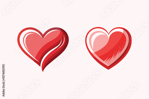 Sets Of Valentine Heart Brush Shape Vector Illustration for Romantic Design