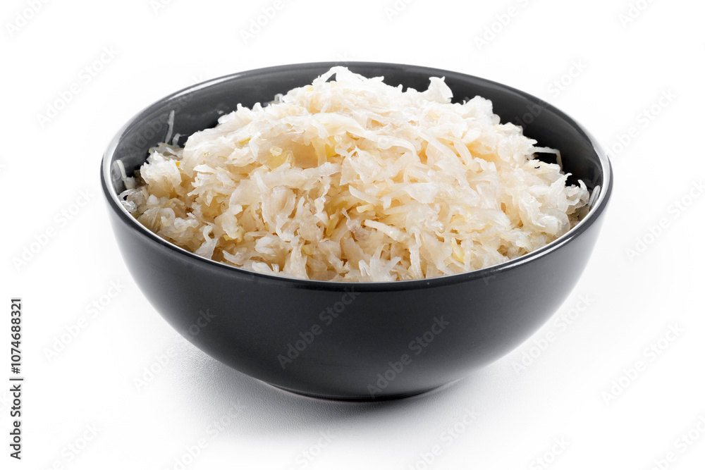 Sauerkraut in a bowl isolated on white background Sauerkraut in a bowl isolated on white background