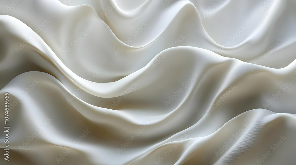 Fototapeta premium Abstract White Fabric Waves Illustration