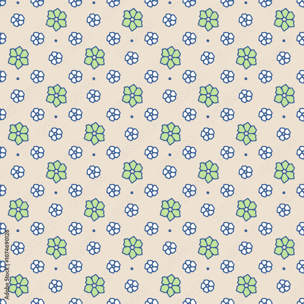 Seamless pattern with ditsy florals on beige background. Rustic tiny flowers repeat wallpaper. Seamless pattern with ditsy florals on beige background. Rustic tiny flowers repeat wallpaper.