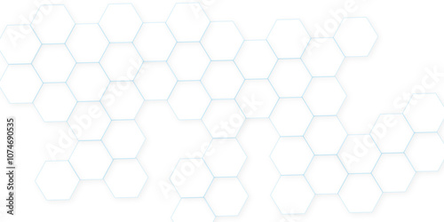 Abstract White Hexagonal Background. Luxury White Pattern. Futuristic abstract honeycomb technology white background. Geometric mesh cell texture