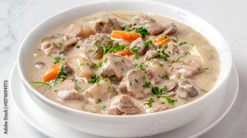 Blanquette de Veau with Tender Veal and Vegetables in a Creamy White Sauce