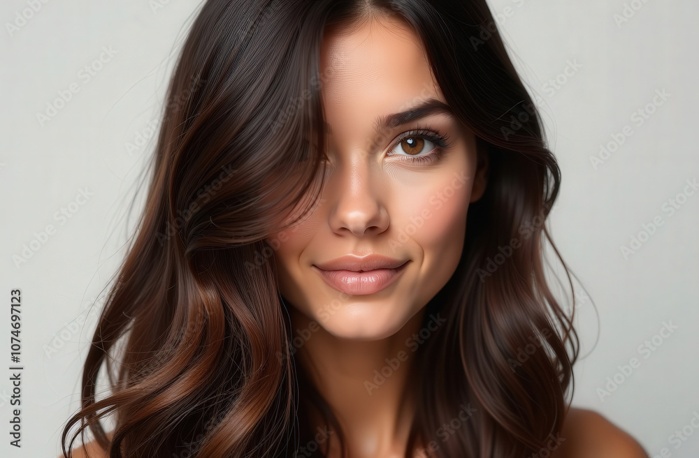 portrait of a beautiful tender young brunette girl with long hair portrait of a beautiful tender young brunette girl with long hair