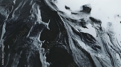 Abstract Black and White Paint Swirls Illustration
