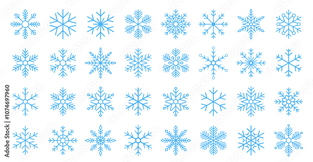 Snowflake icons collection. Snowflake vector. Happy new year, xmas, christmas. Snowflakes icons. New year ornament Snowflake icons collection. Snowflake vector. Happy new year, xmas, christmas. Snowflakes icons. New year ornament