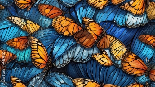 Vibrant Butterfly Mosaic