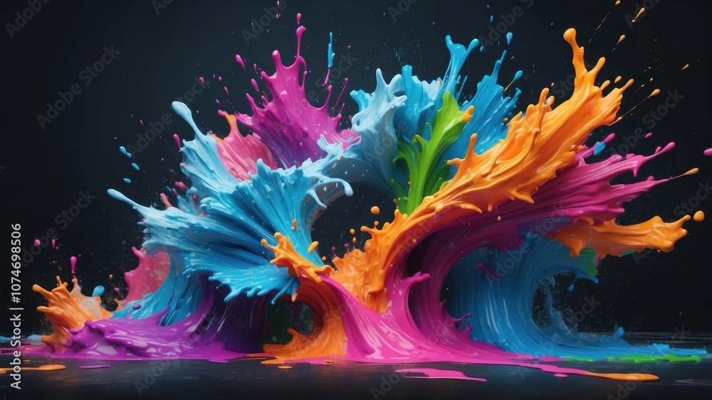 Vibrant Splash of Colorful Paint Vibrant Splash of Colorful Paint