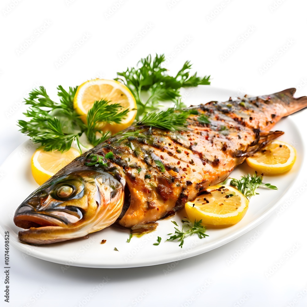 healthy sea food dish cuisine isolated on white background healthy sea food dish cuisine isolated on white background