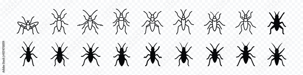 cricket insect icon, Crickets insects icon, cricket insect silhouette cricket insect icon, Crickets insects icon, cricket insect silhouette