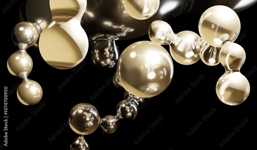 Bubbles and water drops, serum, 3D illustration Bubbles and water drops, serum, 3D illustration