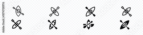 canoe icon set, Canoe icon vector, kayak sign, rowing icons, Canoe icon