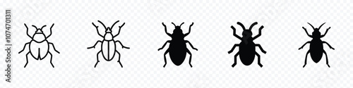 Beetle icon set, Beetle icon isolated on white background. Bug icon set. beetle insect sign. software malware virus icon.