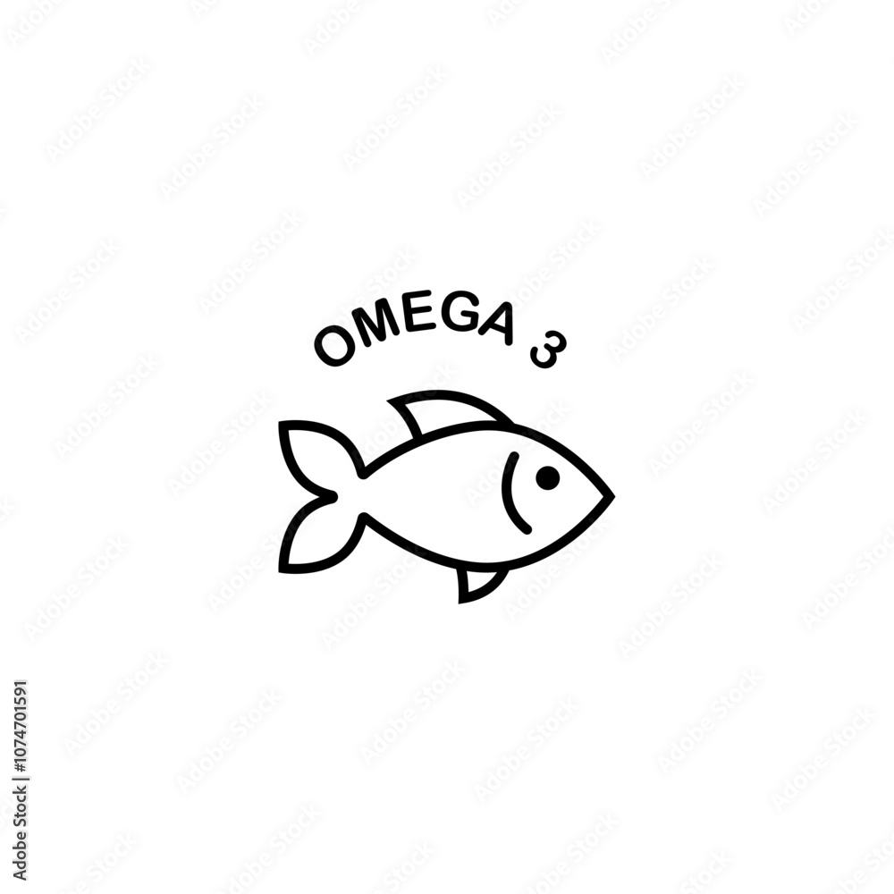 Obraz premium Omega 3 icon. Organic skin care and cosmetics. Organic cosmetic components for healthy and hydrated skin. Vector linear icon