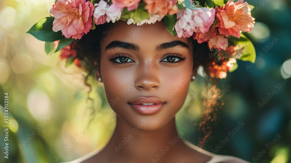A serene woman with flawless skin and a floral crown, symbolizing natural beauty and skin health. A serene woman with flawless skin and a floral crown, symbolizing natural beauty and skin health.