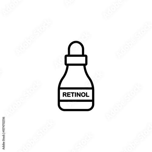Retinol icon. Organic skin care and cosmetics. Organic cosmetic components for healthy and hydrated skin. Vector linear icon