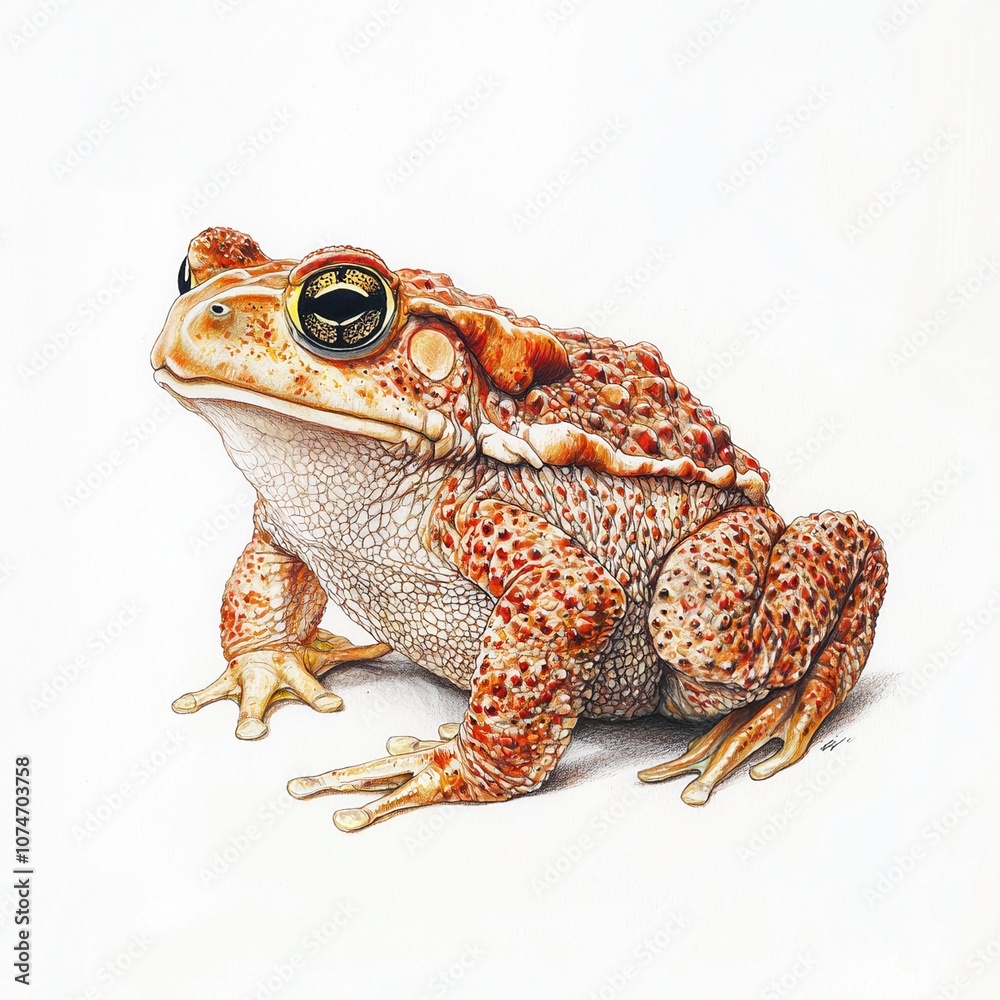 Fototapeta premium Lebensechte Illustration einer Kröte 