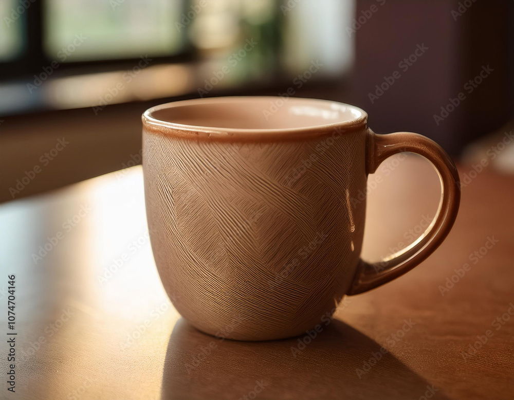 Close-Up of a Ceramic Mug with Glazed Surface and Handle Close-Up of a Ceramic Mug with Glazed Surface and Handle