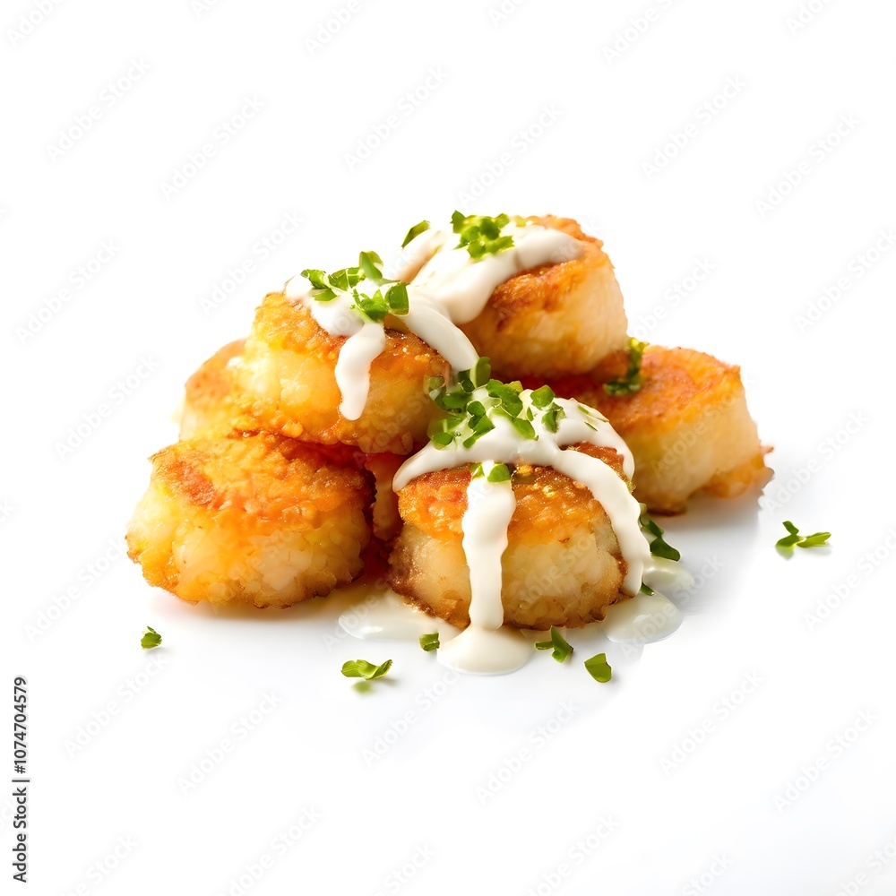 healthy sea food dish cuisine isolated on white background