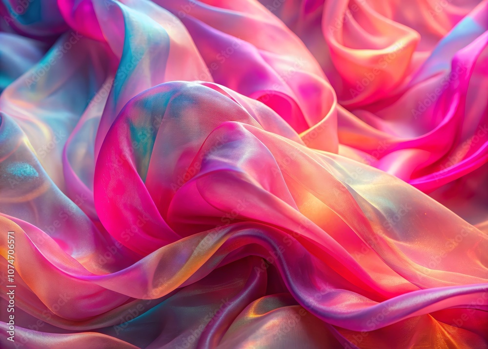 Vibrant Abstract Silk Fabric with Colorful Waves and Long Exposure Effect in Pink Shades for Artistic and Fashion Designs Vibrant Abstract Silk Fabric with Colorful Waves and Long Exposure Effect in Pink Shades for Artistic and Fashion Designs