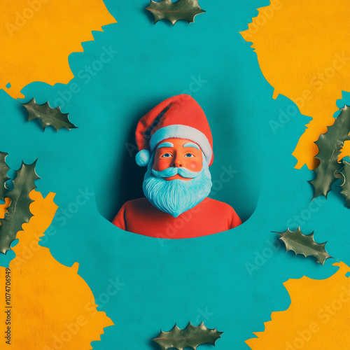 Santa Claus on a festive background