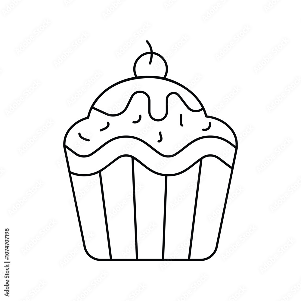 pastry line icon with white background vector stock illustration pastry line icon with white background vector stock illustration